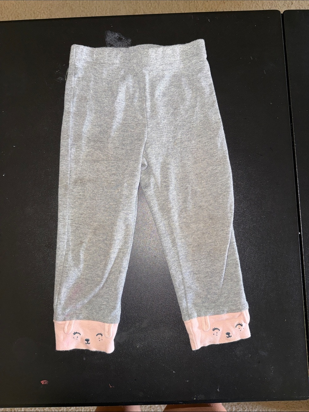 Carter's Gray Leggings with Pink Animal Cuffs